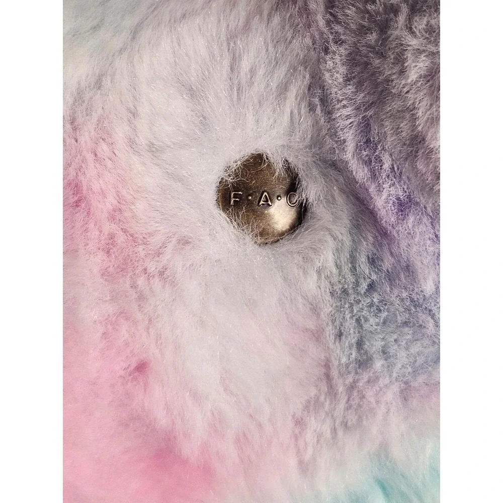 FAO Schwarz Narwhal Plush Stuffed Animal Pastel Tie Dye Silver Glitter Horn 2020
